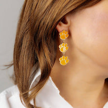 Load image into Gallery viewer, Clemson Tigers Triple Drop Enamel Earrings in Orange