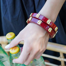 Load image into Gallery viewer, South Carolina Gamecocks Resin Logo Bangle in Garnet