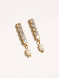 Avery Diamond Pearl Drop Earring| WATERPROOF: Yellow Gold