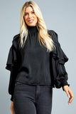 The Cassadi Ruffle Sleeve Blouse