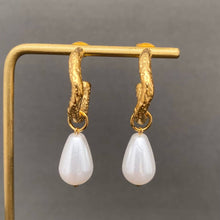 Load image into Gallery viewer, Resin Pendant 18K Gold Plated S.Steel Hoop Earrings
