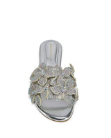 PAISLEE-SILVER FLORAL FLAT SANDAL