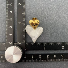 Load image into Gallery viewer, WP: White Resin Heart 18K Gold Plated  Earrings
