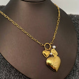 I Love You Locket 18K Golden SS Necklace