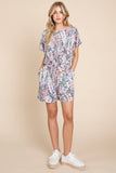 FLORAL PRINT ROMPER WITH POCKETS