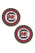 Load image into Gallery viewer, South Carolina Gamecocks Pave Disc Stud Earrings
