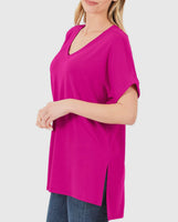 Magenta Oversized Basic Tee