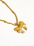 Alanna Bow Necklace: Yellow Gold