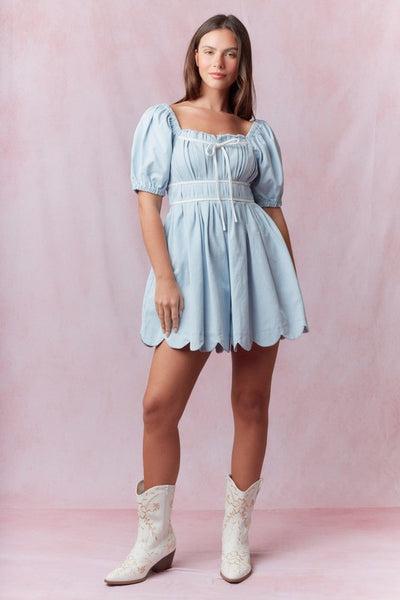 Blue Keyes Denim Romper