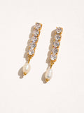 Avery Diamond Pearl Drop Earring| WATERPROOF: Yellow Gold