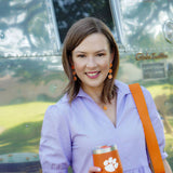 Clemson Tigers Triple Drop Enamel Earrings in Orange