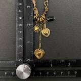 WP: 18K Gold Plated SS Heart Charm  Leopard Scarf Necklace