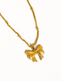 Alanna Bow Necklace: Yellow Gold