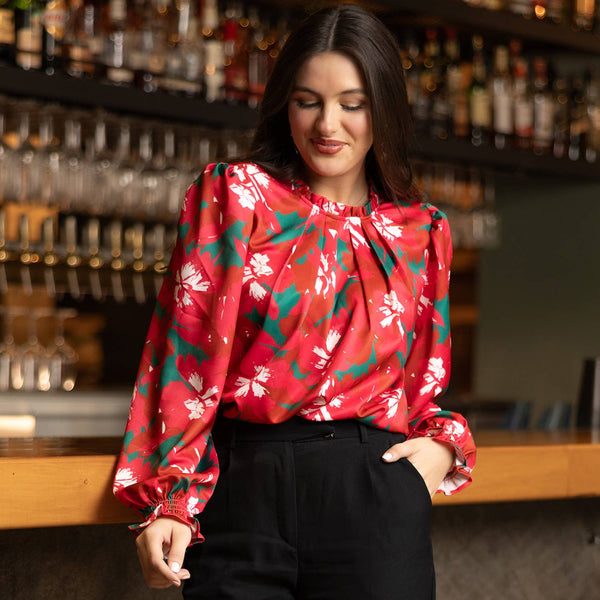 The Quinn Pretty Poinsettias Top