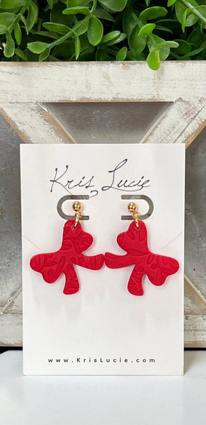 Taylar Red Bow Earrings