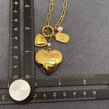 I Love You Locket 18K Golden SS Necklace