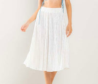 White Velvet Midi Skirt