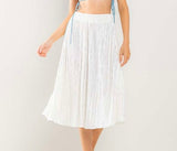 White Velvet Midi Skirt