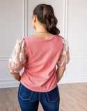 Blossom Sequin Sleeve Top