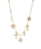 The Diamond & Pearl Charm Necklace