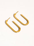 Belmont 18K Gold WATERPROOF U Hoop CZ Earring: Yellow Gold