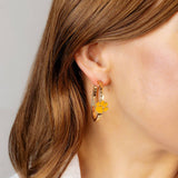 Clemson Tigers Enamel Logo Hoop Earrings in Orange