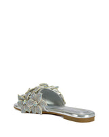 PAISLEE-SILVER FLORAL FLAT SANDAL