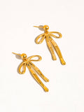 Olivia 18K Gold WATERPROOF Bow Dangle Earring: Yellow Gold