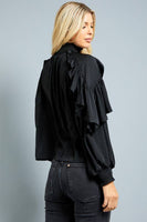 The Cassadi Ruffle Sleeve Blouse