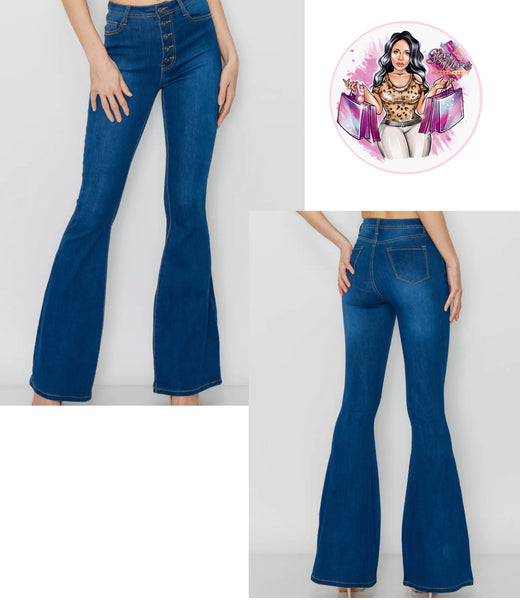 Button Fly Super Stretch Bell Bottoms
