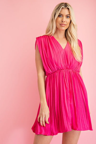 Pretty in Pink Pleated Dress