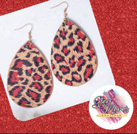 Red Leopard Earrings
