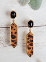 Black Crystal Leopard Earrings