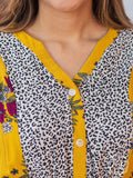 Boho Mustard & Leopard Dress