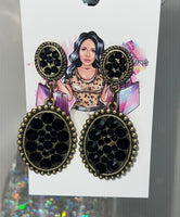 Black Crystal Drop Earrings