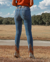 Rhinestone Fringe Denim Jeans