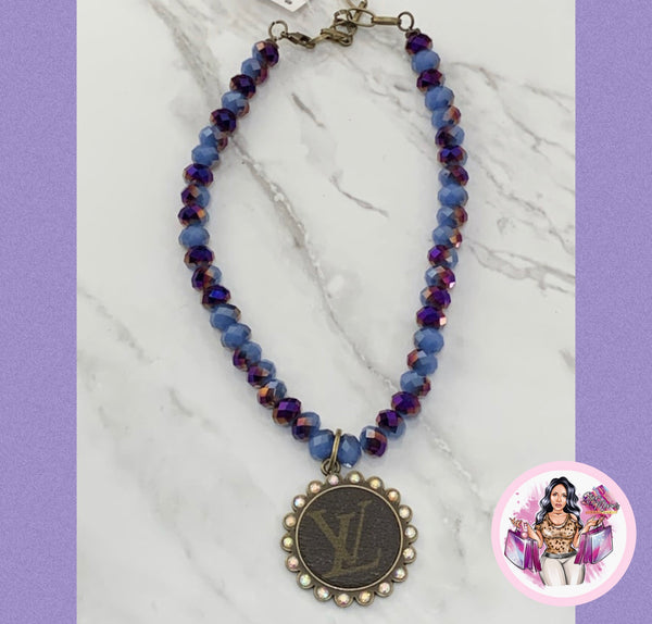 Upcycled LV Perfectly Purple Chunky Necklace