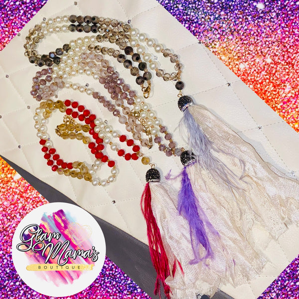 ✨ Glitz Feather Tassel Necklaces ✨