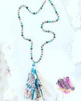 ✨ Glitzy Garden Beaded Tassel Necklace ✨