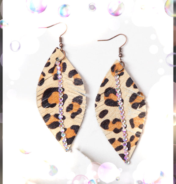 Leopard Feather Earrings